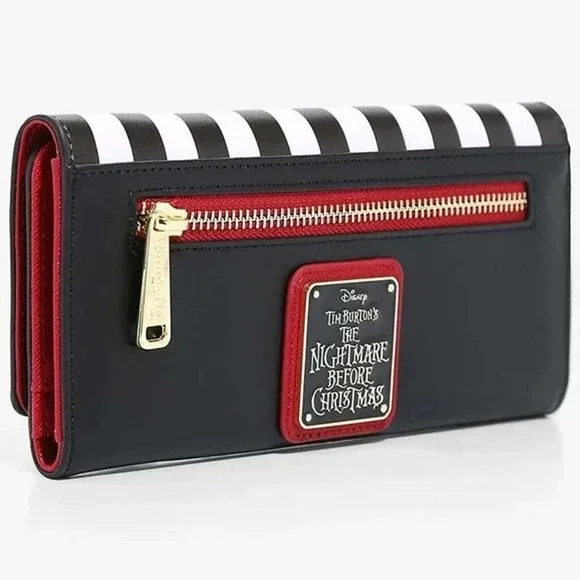 Loungefly Disney The Nightmare Before Christmas Striped Wreath Wallet - Picture 2 of 4